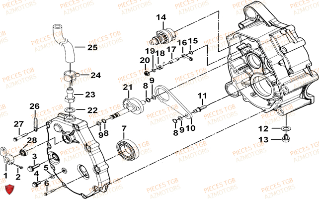Transmission 2 TGB Pieces TGB BLADE 1000 LTX EPS (No Serie RFCETTTBC.. Type: ETT-J)