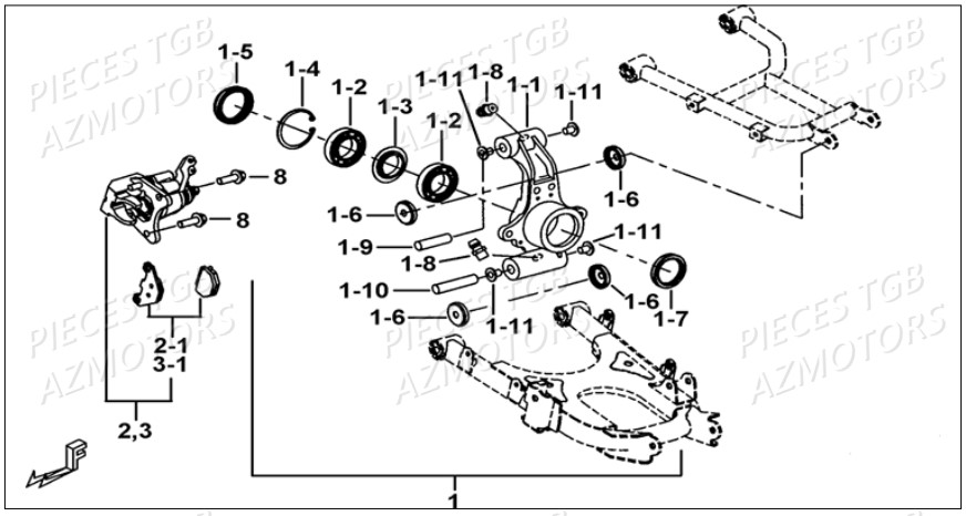 Axe Arriere AZMOTORS Pieces TGB BLADE 1000 LT SL (No Serie RFCETTETA... Type ETT)

