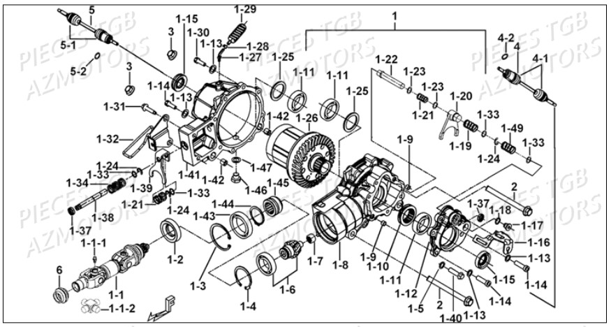 Blocage Differentiel Avant AZMOTORS Pieces TGB BLADE 1000 LT SL (No Serie RFCETTETA... Type ETT)

