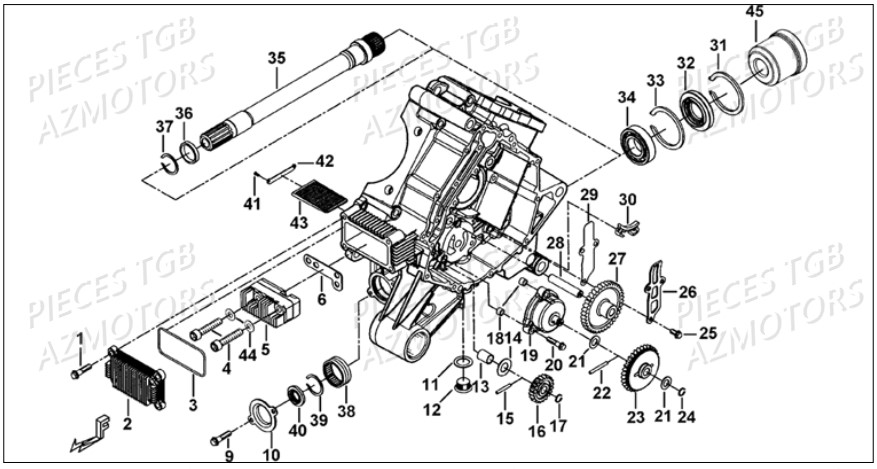 Carter Moteur Gauche AZMOTORS Pieces TGB BLADE 1000 LT SL (No Serie RFCETTETA... Type ETT)

