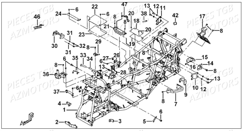 Chassis AZMOTORS Pieces TGB BLADE 1000 LT SL (No Serie RFCETTETA... Type ETT)

