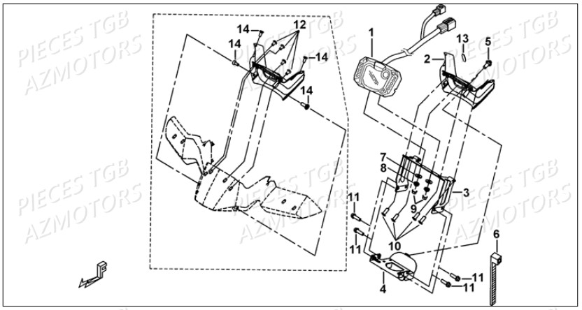 Compteur AZMOTORS Pieces TGB BLADE 1000 LT SL (No Serie RFCETTETA... Type ETT)

