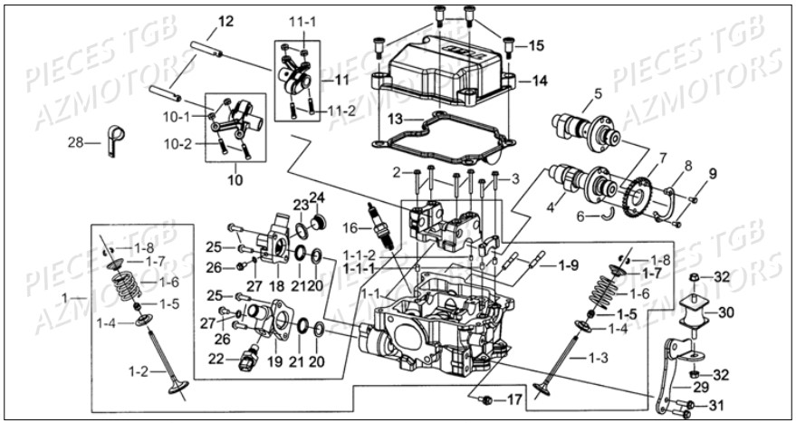 Culasse AZMOTORS Pieces TGB BLADE 1000 LT SL (No Serie RFCETTETA... Type ETT)

