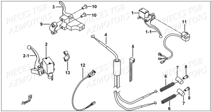 Ensemble Maitre Cylindre AZMOTORS Pieces TGB BLADE 1000 LT SL (No Serie RFCETTETA... Type ETT)

