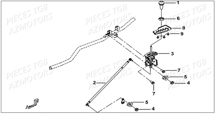 Levier De Vitesses AZMOTORS Pieces TGB BLADE 1000 LT SL (No Serie RFCETTETA... Type ETT)

