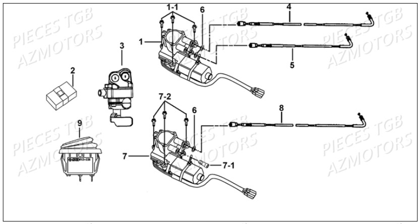Moteur De Differentiel AZMOTORS Pieces TGB BLADE 1000 LT SL (No Serie RFCETTETA... Type ETT)

