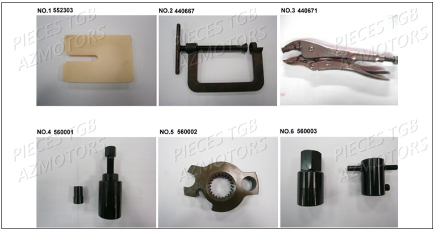 Outils 2 AZMOTORS Pieces TGB BLADE 1000 LT SL (No Serie RFCETTETA... Type ETT)

