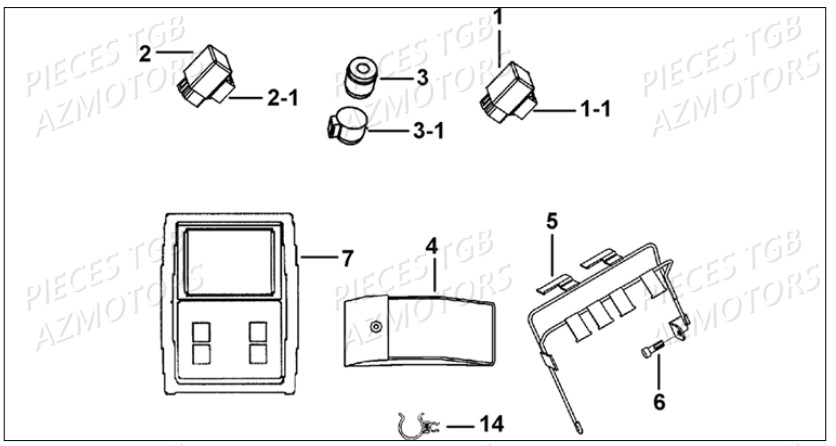 Relais Supports AZMOTORS Pieces TGB BLADE 1000 LT SL (No Serie RFCETTETA... Type ETT)

