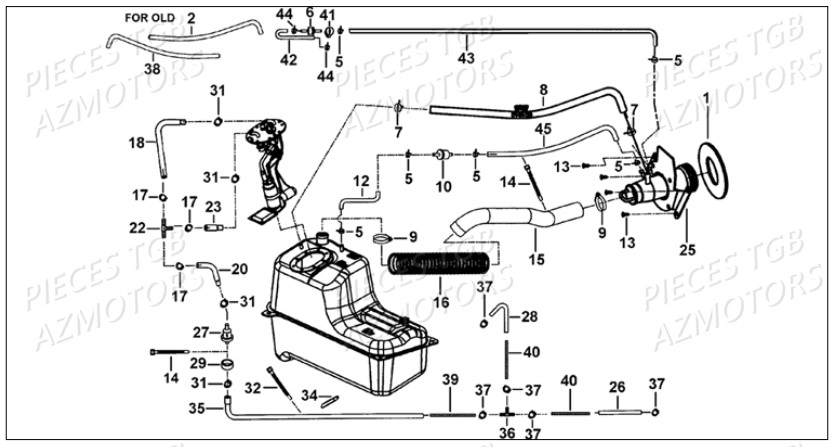 Reservoir A Carburant AZMOTORS Pieces TGB BLADE 1000 LT SL (No Serie RFCETTETA... Type ETT)


