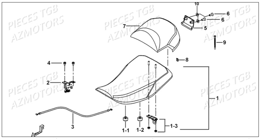 Selle AZMOTORS Pieces TGB BLADE 1000 LT SL (No Serie RFCETTETA... Type ETT)

