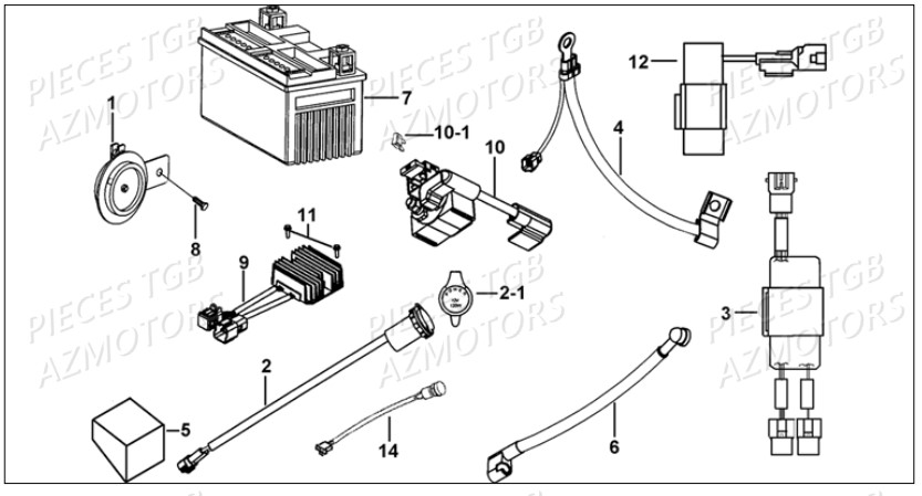 Systeme Electrique 3 AZMOTORS Pieces TGB BLADE 1000 LT SL (No Serie RFCETTETA... Type ETT)

