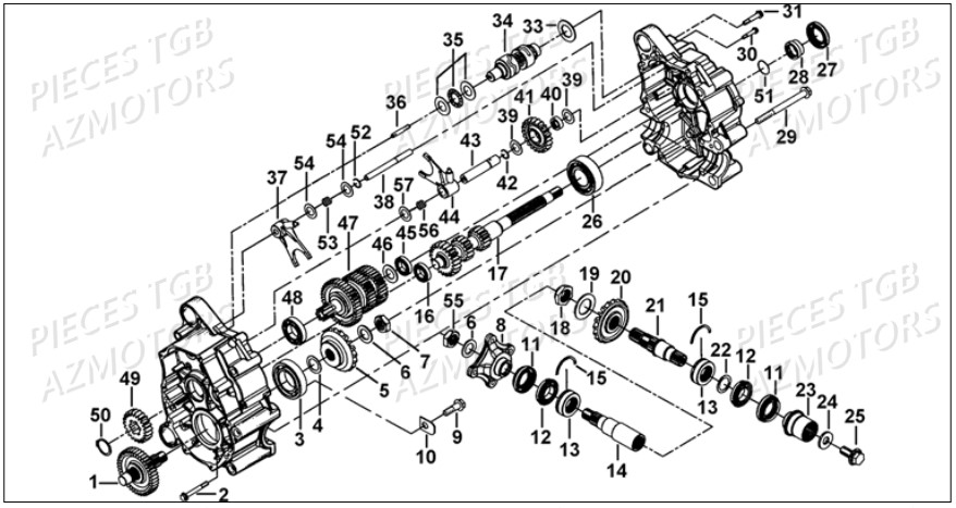 Transmission 1 AZMOTORS Pieces TGB BLADE 1000 LT SL (No Serie RFCETTETA... Type ETT)

