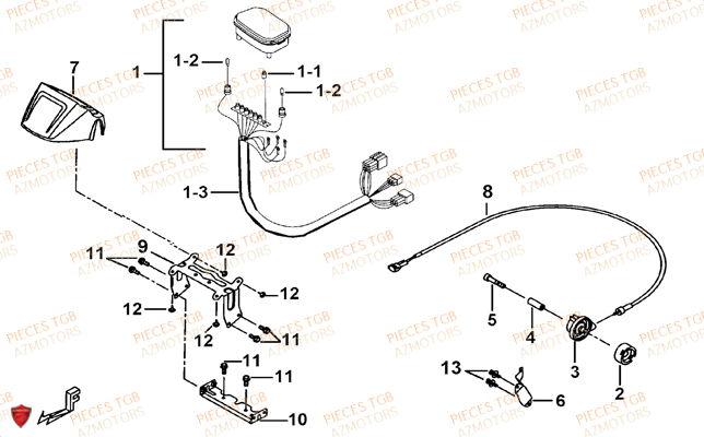 Compteur (mecanique) AZMOTORS Pieces TGB BLADE 250 LE E LIMITED ED
(No serie RFCFCBFCA.... Type FCB)