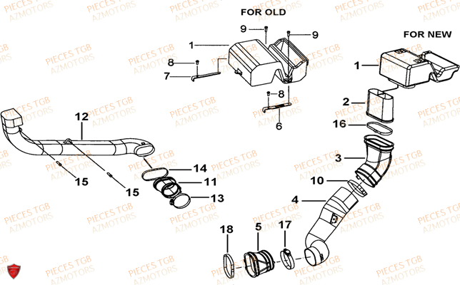Admission TGB Pieces TGB BLADE 400/425 (Concerne les No serie RFCFBEFBA..type FBE)