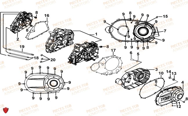 Carter Moteur TGB Pieces TGB BLADE 400/425 (Concerne les No serie RFCFBEFBA..type FBE)