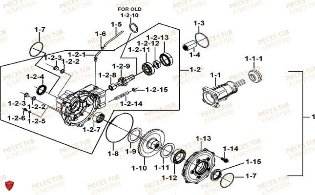 Differentiel Arriere TGB Pieces TGB BLADE 400/425 (Concerne les No serie RFCFBEFBA..type FBE)