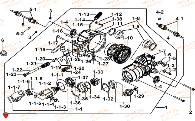 Differentiel Avant TGB Pieces TGB BLADE 400/425 (Concerne les No serie RFCFBEFBA..type FBE)
