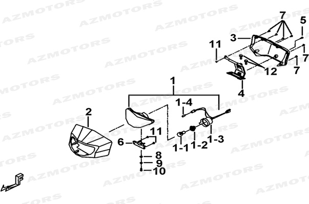 Eclairage Avant Option TGB Pieces TGB BLADE 400/425 (Concerne les No serie RFCFBEFBA..type FBE)