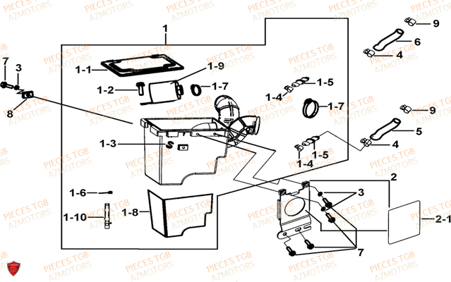 Filtre A Air TGB Pieces TGB BLADE 400/425 (Concerne les No serie RFCFBEFBA..type FBE)