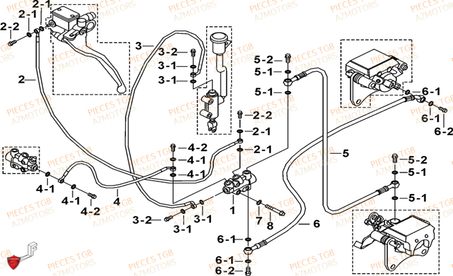 Frein Arriere TGB Pieces TGB BLADE 400/425 (Concerne les No serie RFCFBEFBA..type FBE)