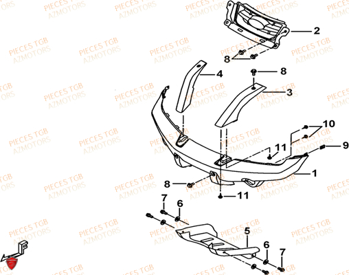 Pare Chocs TGB Pieces TGB BLADE 400/425 (Concerne les No serie RFCFBEFBA..type FBE)