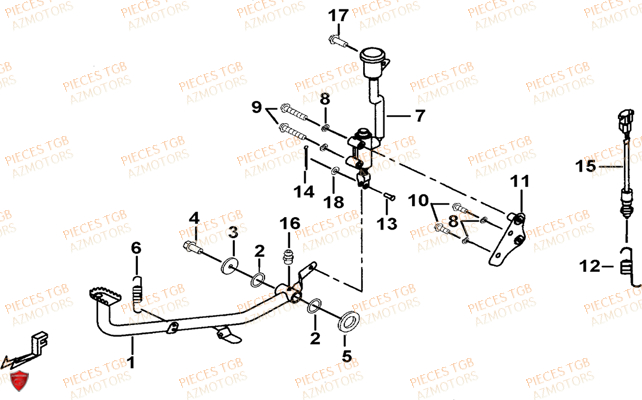 Pedale De Frein TGB Pieces TGB BLADE 400/425 (Concerne les No serie RFCFBEFBA..type FBE)