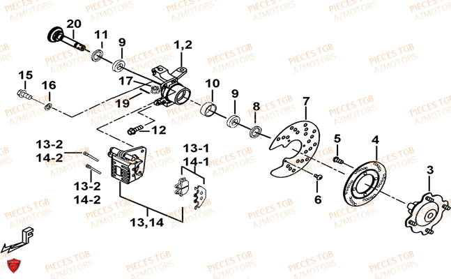Porte Fusee De Direction TGB Pieces TGB BLADE 400/425 (Concerne les No serie RFCFBEFBA..type FBE)
