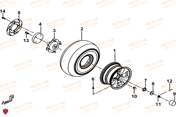 Roues Arriere TGB Pieces TGB BLADE 400/425 (Concerne les No serie RFCFBEFBA..type FBE)
