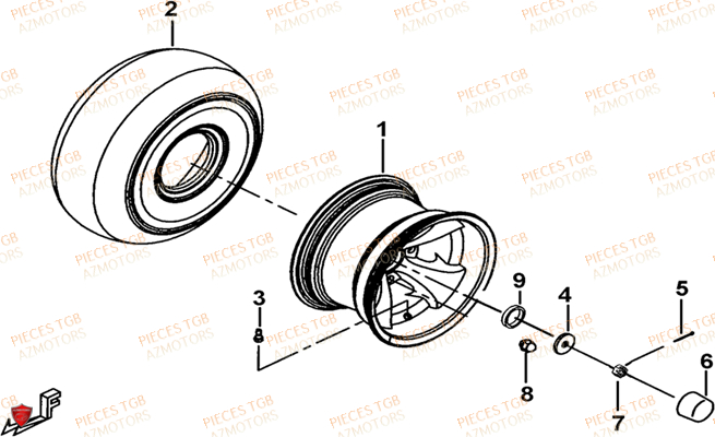 Roues Avant TGB Pieces TGB BLADE 400/425 (Concerne les No serie RFCFBEFBA..type FBE)
