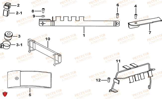 Supports TGB Pieces TGB BLADE 400/425 (Concerne les No serie RFCFBEFBA..type FBE)