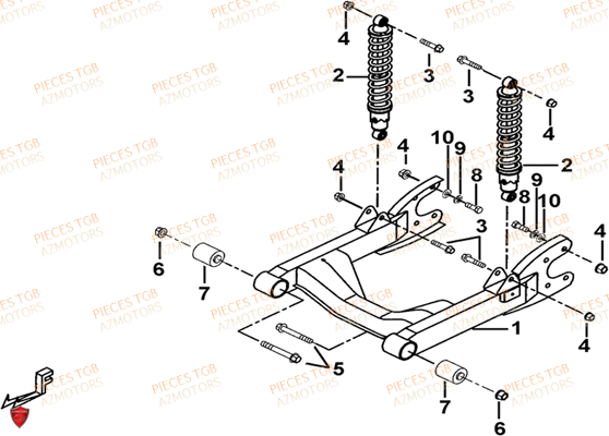 Suspension Arriere TGB Pieces TGB BLADE 400/425 (Concerne les No serie RFCFBEFBA..type FBE)