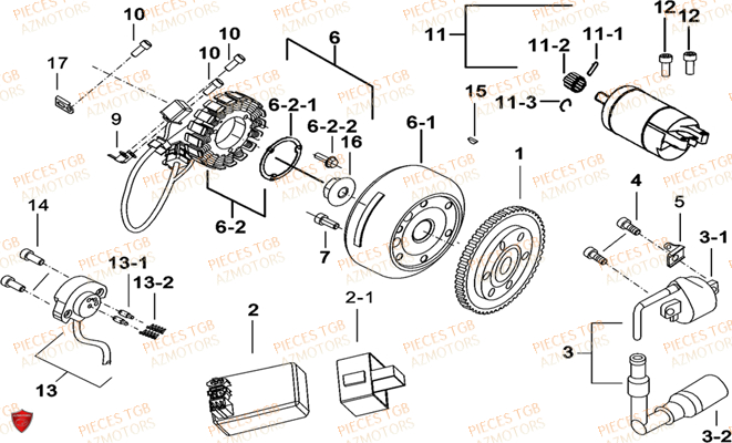 Systeme Electrique 1 TGB Pieces TGB BLADE 400/425 (Concerne les No serie RFCFBEFBA..type FBE)