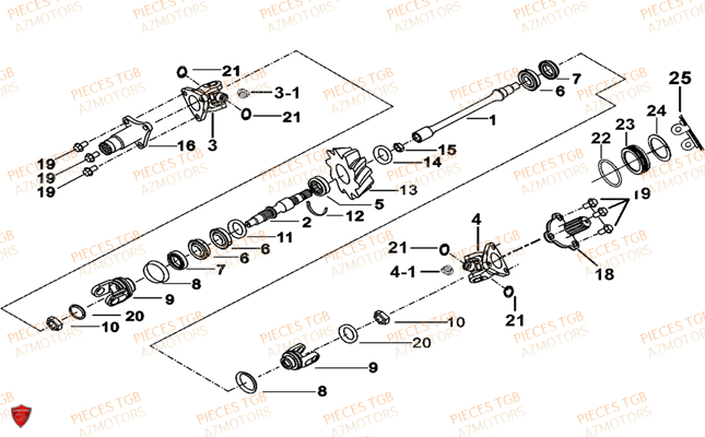 Transmission TGB Pieces TGB BLADE 400/425 (Concerne les No serie RFCFBEFBA..type FBE)