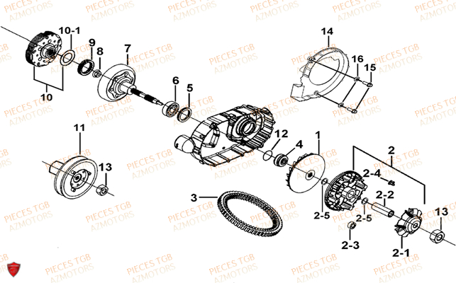 Variateur TGB Pieces TGB BLADE 400/425 (Concerne les No serie RFCFBEFBA..type FBE)