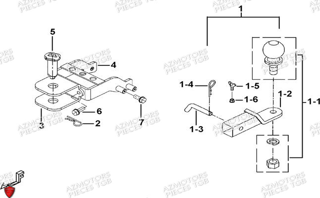 Attelages Option AZMOTORS Pieces TGB BLADE 470 SL (No Serie RFCFTGTBD...Type:FTG-HRE)