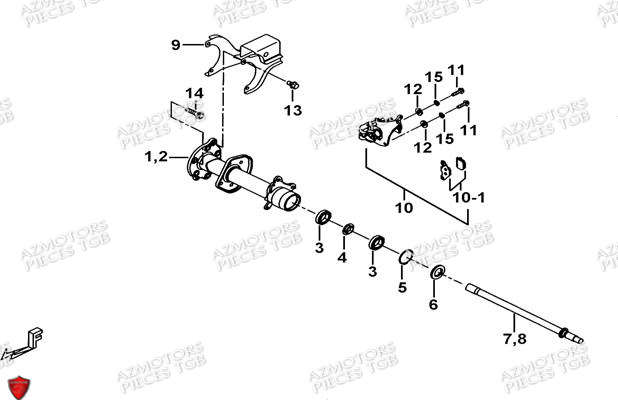 Axe Arriere AZMOTORS Pieces TGB BLADE 470 SL (No Serie RFCFTGTBD...Type:FTG-HRE)