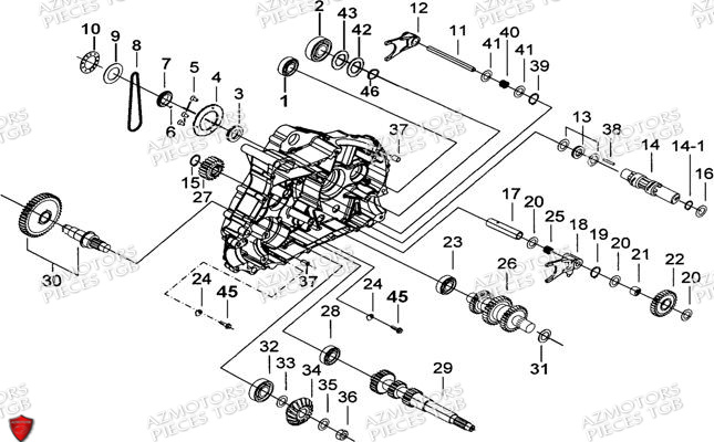 Carter Moteur Gauche 2 AZMOTORS Pieces TGB BLADE 470 SL (No Serie RFCFTGTBD...Type:FTG-HRE)