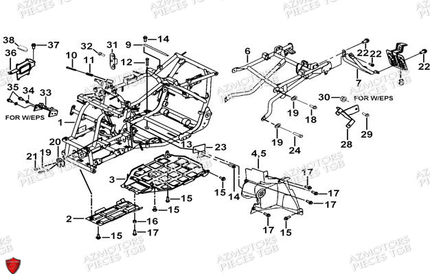 Chassis AZMOTORS Pieces TGB BLADE 470 SL (No Serie RFCFTGTBD...Type:FTG-HRE)