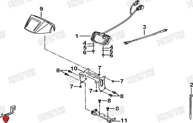 Compteur AZMOTORS Pieces TGB BLADE 470 SL (No Serie RFCFTGTBD...Type:FTG-HRE)