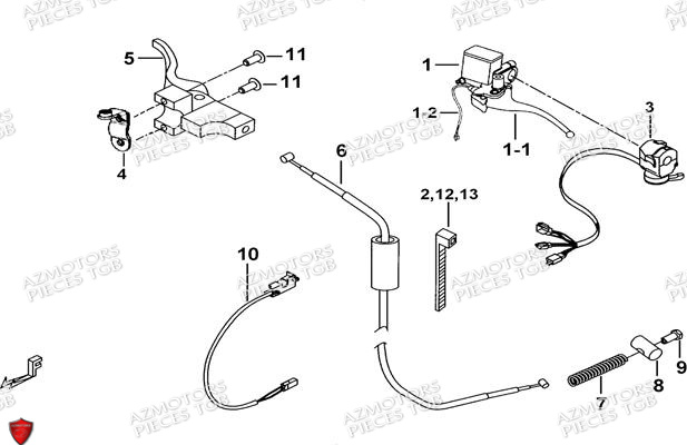 Ensemble Maitre Cylindre AZMOTORS Pieces TGB BLADE 470 SL (No Serie RFCFTGTBD...Type:FTG-HRE)