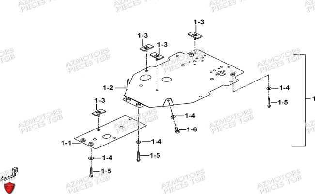 Protections Chassis Aluminium Option AZMOTORS Pieces TGB BLADE 470 SL (No Serie RFCFTGTBD...Type:FTG-HRE)