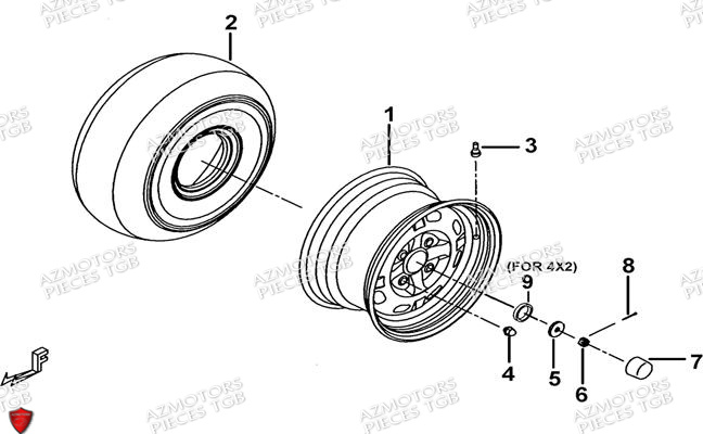 Roues Avant AZMOTORS Pieces TGB BLADE 470 SL (No Serie RFCFTGTBD...Type:FTG-HRE)