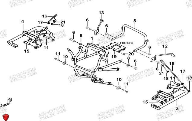 Support Pare Chocs AZMOTORS Pieces TGB BLADE 470 SL (No Serie RFCFTGTBD...Type:FTG-HRE)