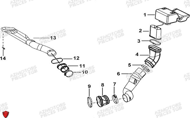 Systeme Admission AZMOTORS Pieces TGB BLADE 470 SL (No Serie RFCFTGTBD...Type:FTG-HRE)