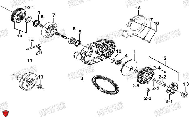 Variateur AZMOTORS Pieces TGB BLADE 470 SL (No Serie RFCFTGTBD...Type:FTG-HRE)