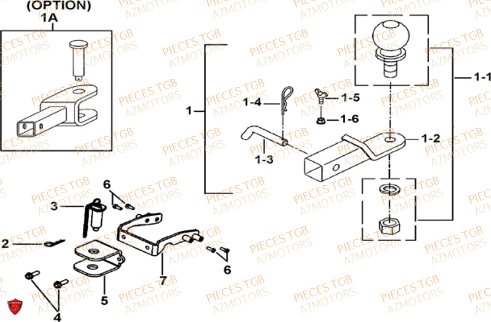 Attelages Option TGB Pieces TGB BLADE 500 SL CARBU
(No serie RFCFBGFTL.... Type FTG-HD)
