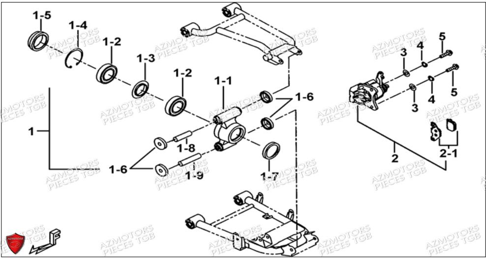 Axe Arriere AZMOTORS Pieces TGB BLADE 500 SL CARBU
(No serie RFCFBGFTL.... Type FTG-HD)