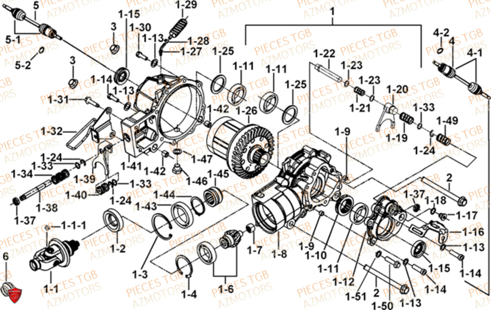 Blocage Differentiel Avant TGB Pieces TGB BLADE 500 SL CARBU
(No serie RFCFBGFTL.... Type FTG-HD)