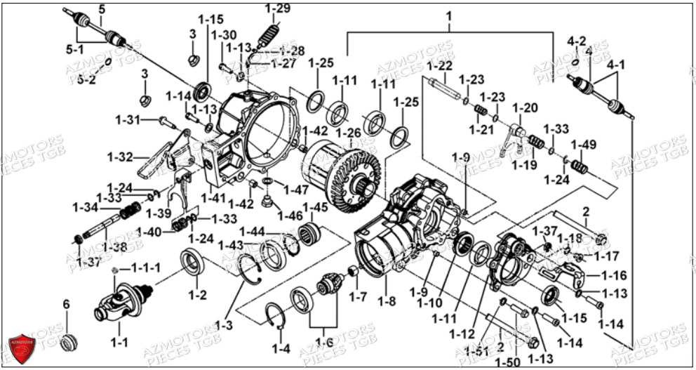 BLOCAGE DIFFERENTIEL AVANT TGB BLADE 500 SL CARBU