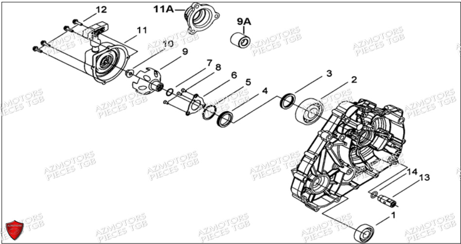 CACHE CARTER MOTEUR GAUCHE 1 AZMOTORS BLADE 500 SL CARBU